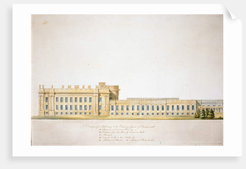 Design for the East Elevation, Chatsworth House by Jeffry Wyatville