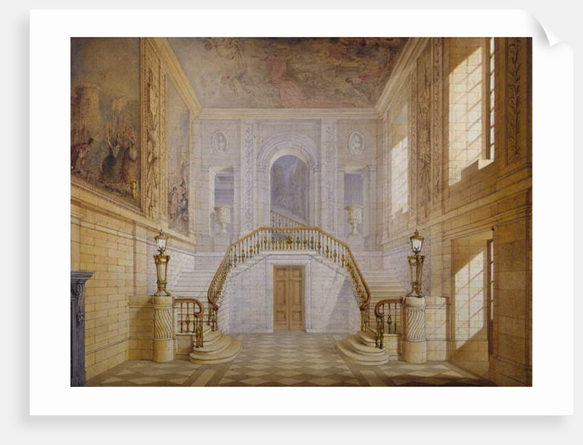 Design for a staircase in the Painted Hall, Chatsworth by Jeffry Wyatville