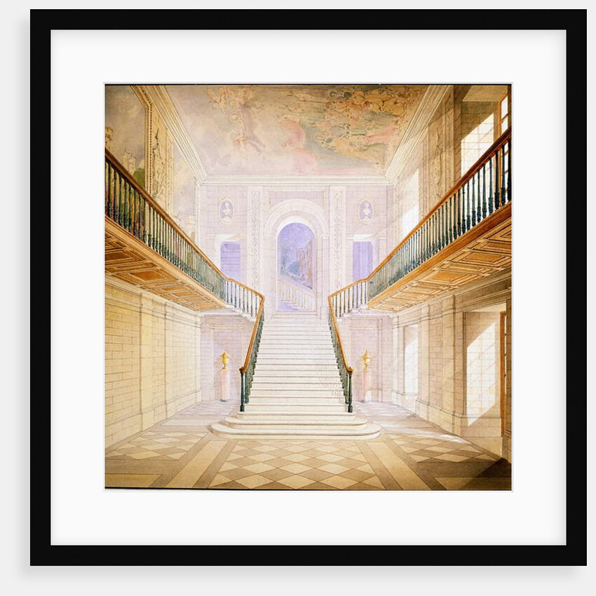 Design for a staircase in the Painted Hall, Chatsworth by Jeffry Wyatville
