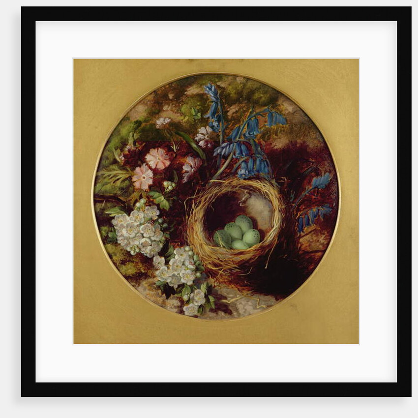 A Still Life with Bird's Nest, Blossom and Bluebells by Henry Stanier