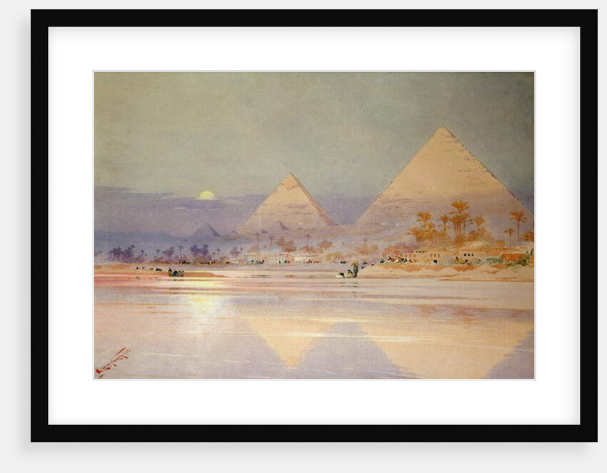 The Pyramids at dusk by Augustus Osborne Lamplough