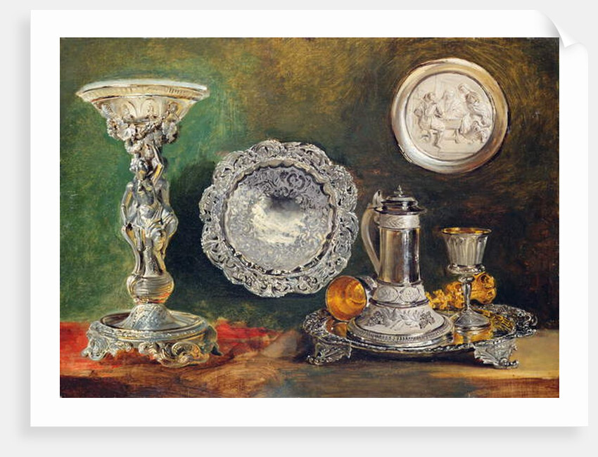 A Still Life of Silver, c.1833 by George Lance