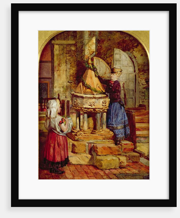 Decorating the Old Font, 1871 by James Lobley