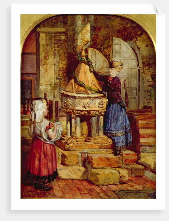Decorating the Old Font, 1871 by James Lobley