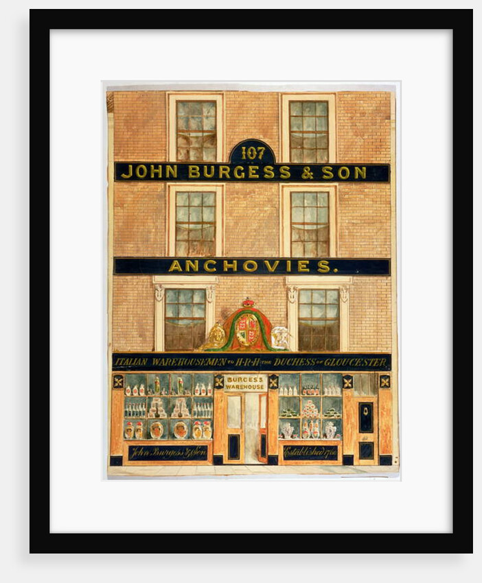 Facade of John Burgess & Son, Warehousemen to the Duchess of Gloucester by English School