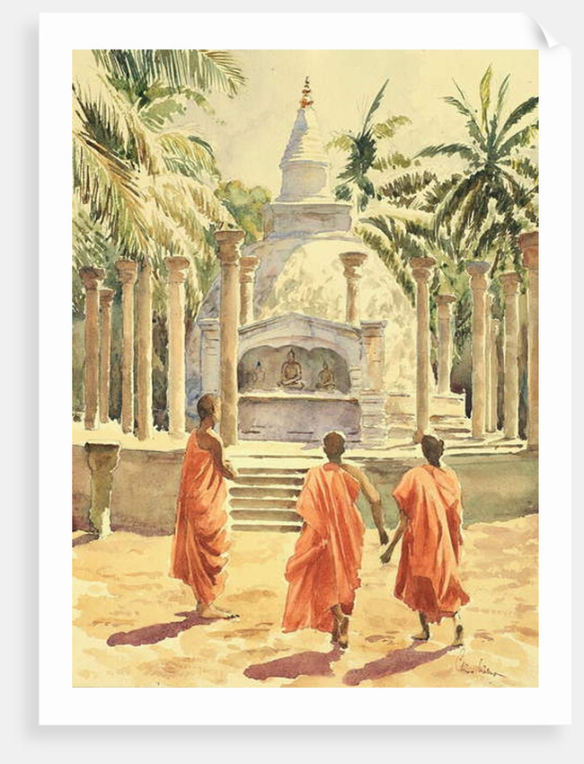 761 Boy monks visit Mihintale by Clive Wilson