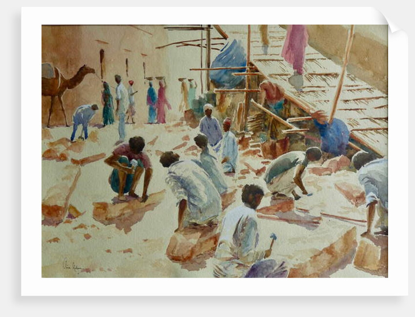 392 Rebuilding the ramparts - stonecutters by Clive Wilson