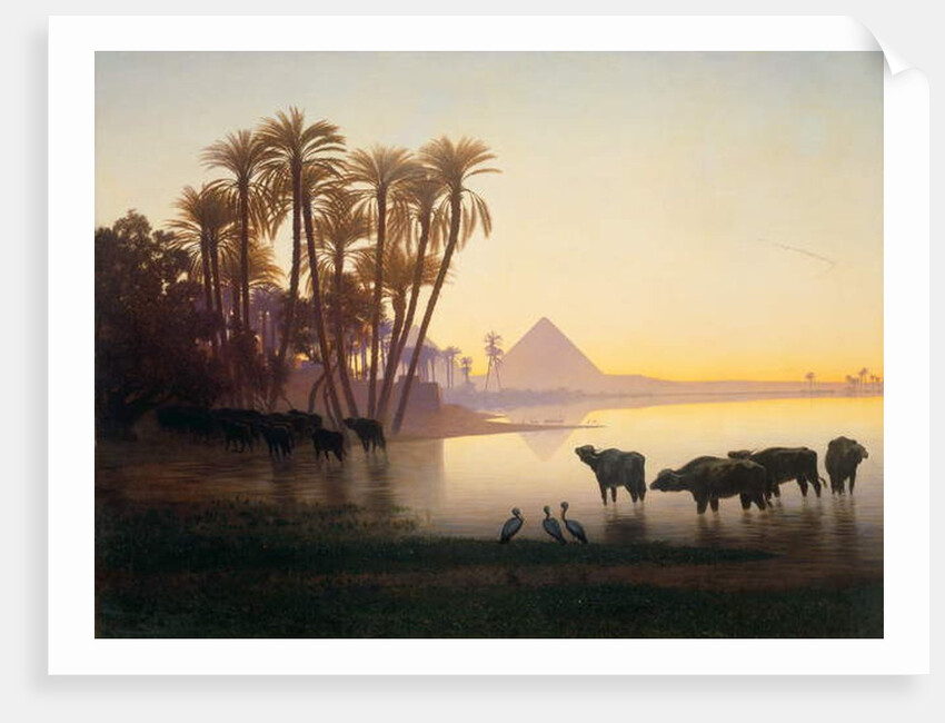 Along the Nile at Gyzeh, c.1850s by Charles Theodore Frere