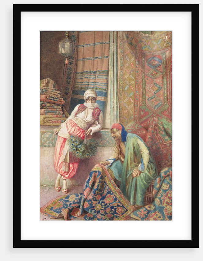 Bargaining with the Carpet Seller, c.1875 by Frederico Ballesio
