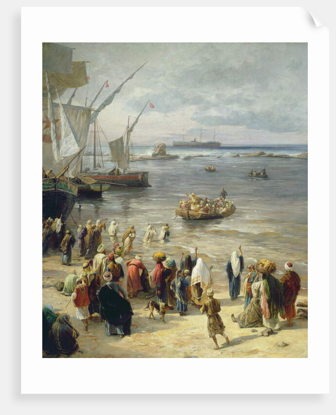 Jaffa, Recruiting of Turkish Soldiers in Palestine, 1888 by Gustave Bauernfeind