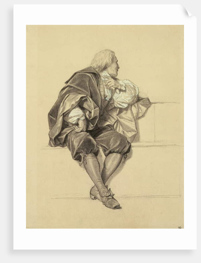 Study for the Portrait of Pierre Puget in the Hemicycle at the Ecole des Beaux Arts by Hippolyte Delaroche