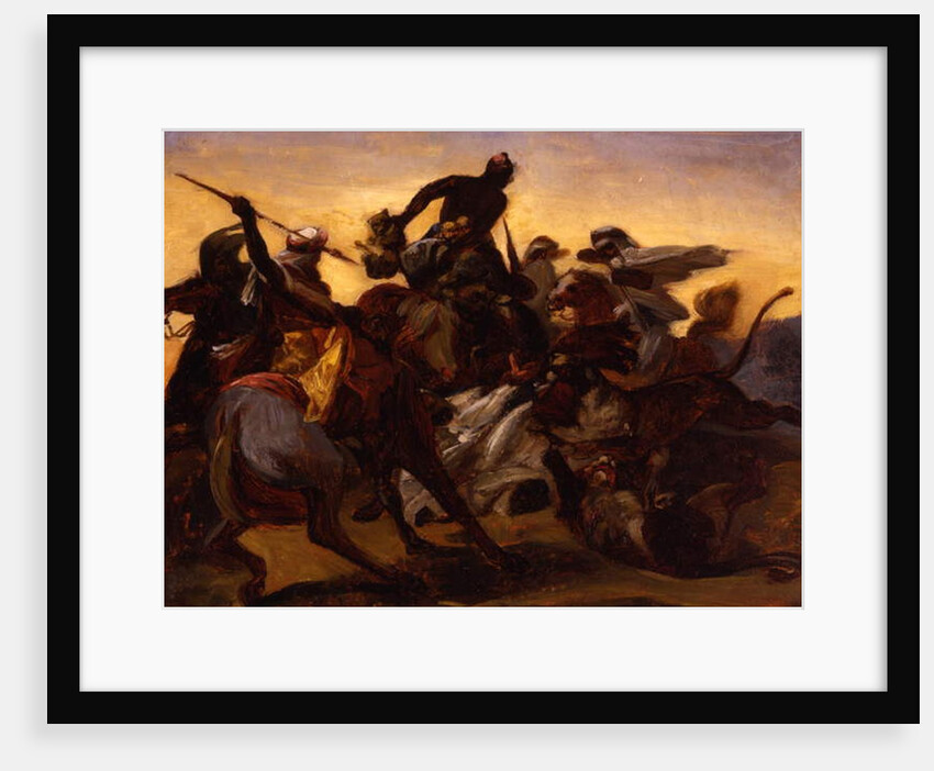 Sketch for 'The Lion Hunt', c.1836 by Emile Jean Horace Vernet