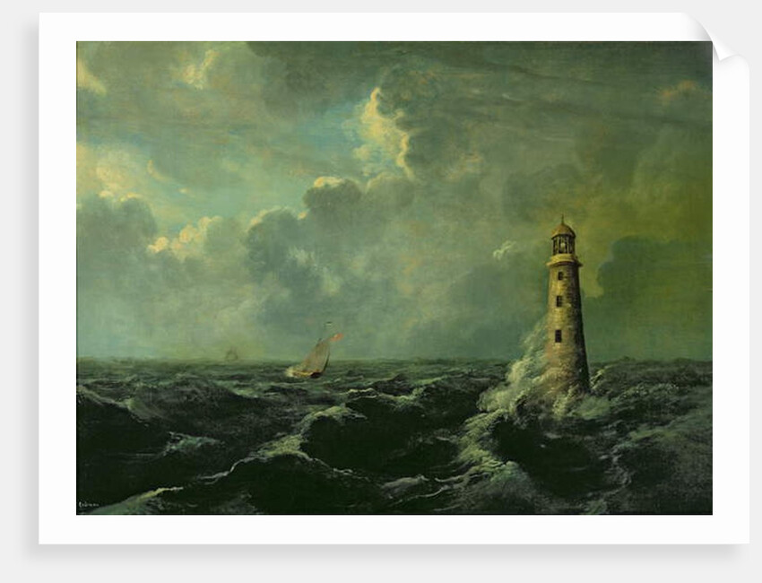 Seascape with Lighthouse by Charles Codman