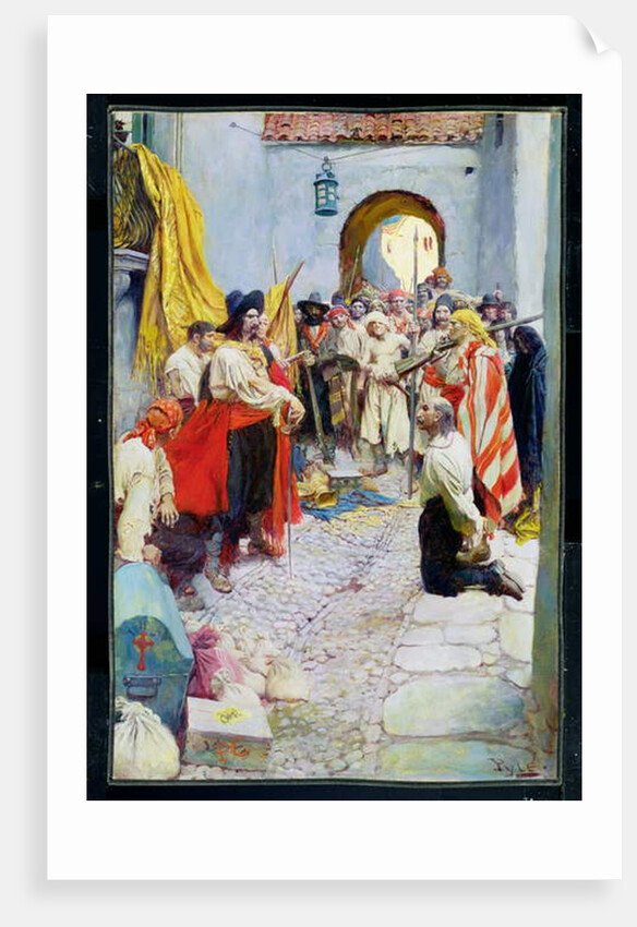 Extorting tribute from the citizens, or The sack of Carthagena by Howard Pyle