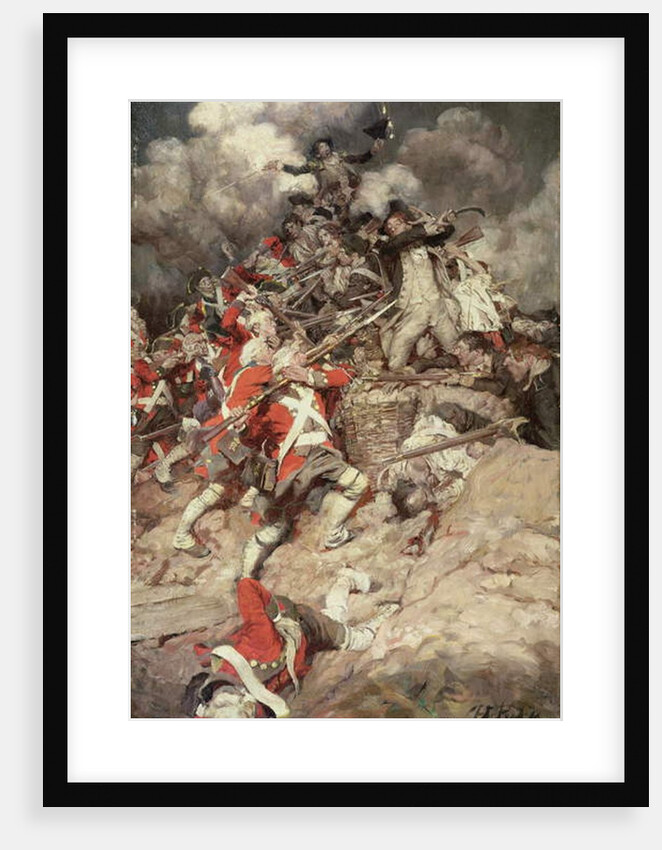 They Scrambled up the Parapet and Went Over the Top, Pell Mell, Upon the British, or The Battle of Yorktown by Howard Pyle