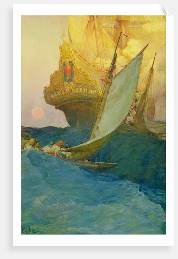 An Attack on a Galleon, 1905 by Howard Pyle