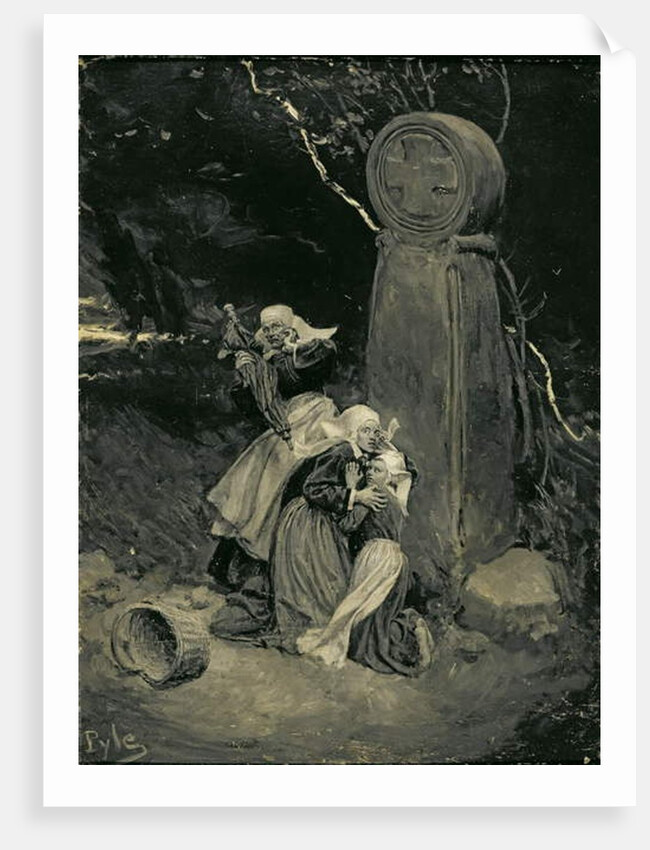 Breton Peasants at a Wayside Cross by Howard Pyle