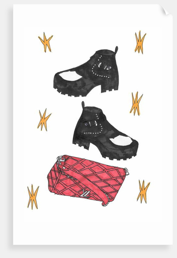 Redbag & boots, 2016 by Daisy de Villeneuve