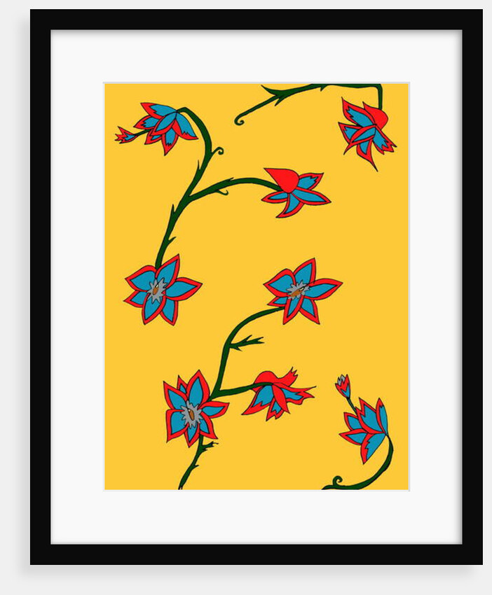 Yellow Background Flowers by Daisy de Villeneuve