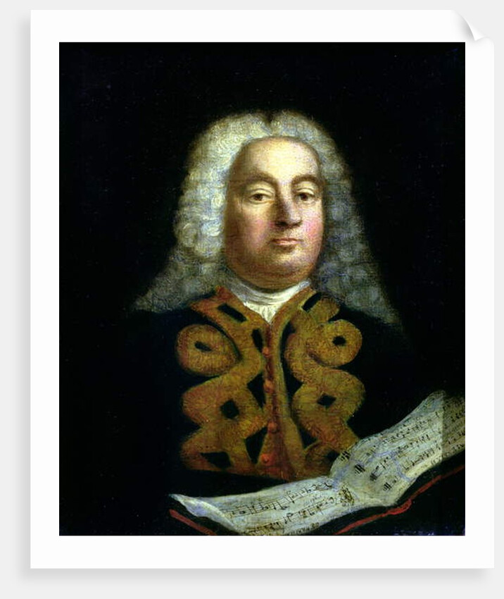 Portrait of George Frederick Handel with a copy of the Messiah, c.1749 by English School