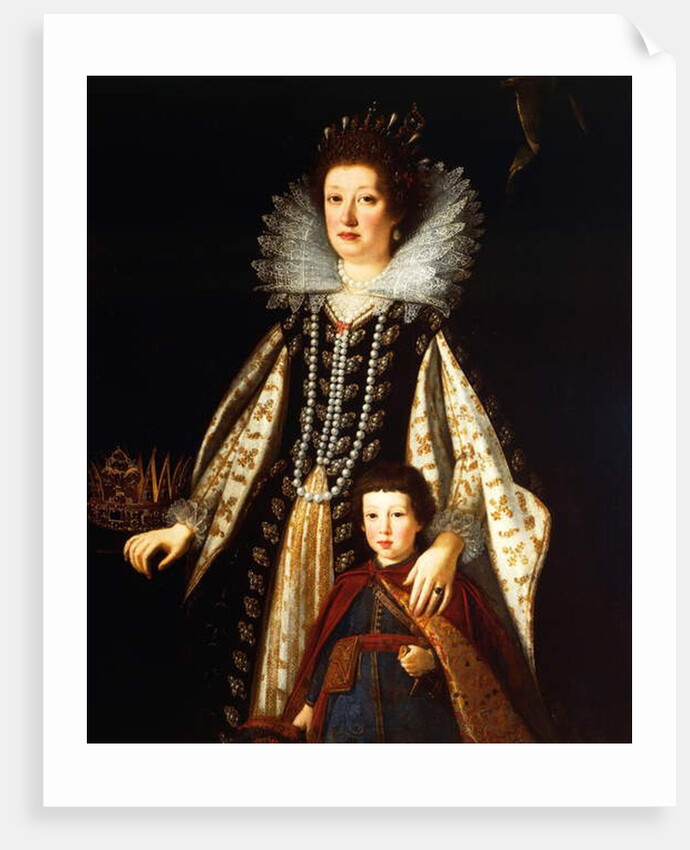 Portrait of Archduchess Maria Maddalena of Austria with her son Ferdinand II, 1622-23 by Justus Sustermans
