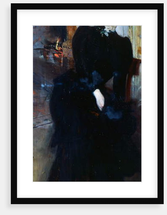 Alaide Banti at the fireplace by Giovanni Boldini