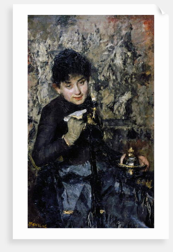 Woman with inkwell, ca 1875 by Antonio Mancini
