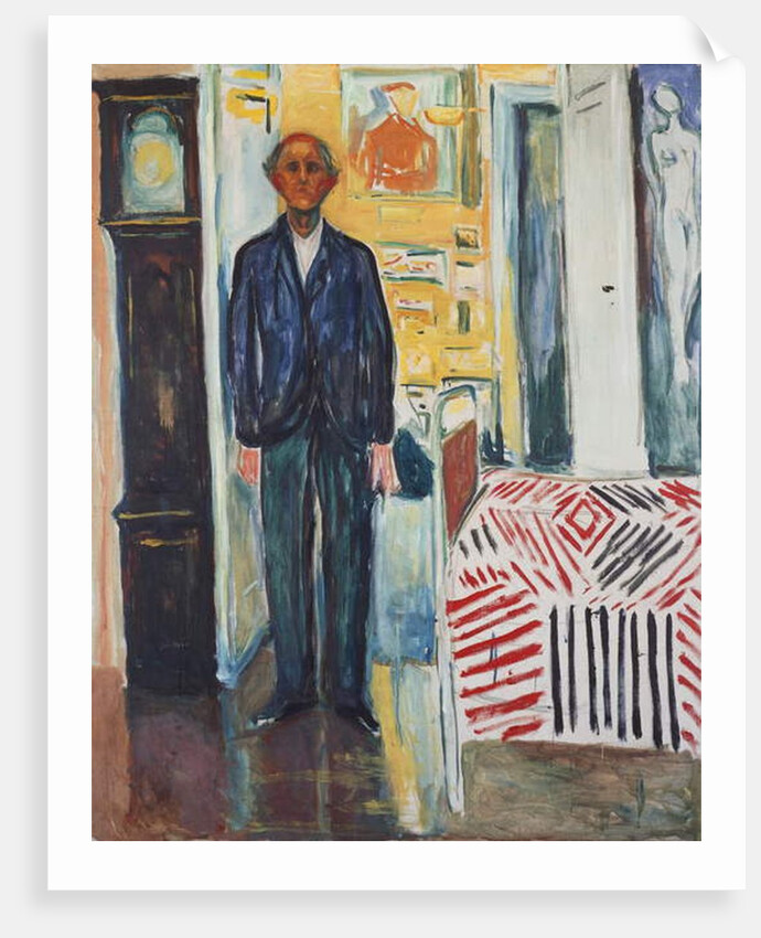 Self-portrait, Between the Clock and the Bed, 1940-1942 by Edvard Munch