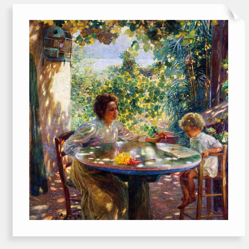 Early reading, 1916 by Plinio Nomellini