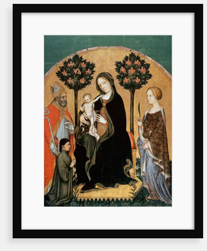Madonna with Child and Saint Catherine, Saint Nicolas and Donor by Gentile da Fabriano