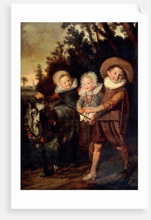 Three children with goat cart, c.1620 by Frans Hals