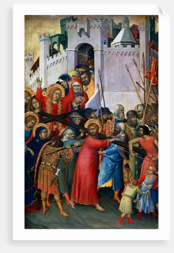 The Carrying of the Cross, wing of devotional retable, Orsini Polyptych, c.1335 by Simone Martini