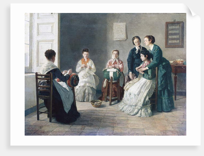School for blind lace makers, 1872 by Gioacchino Toma