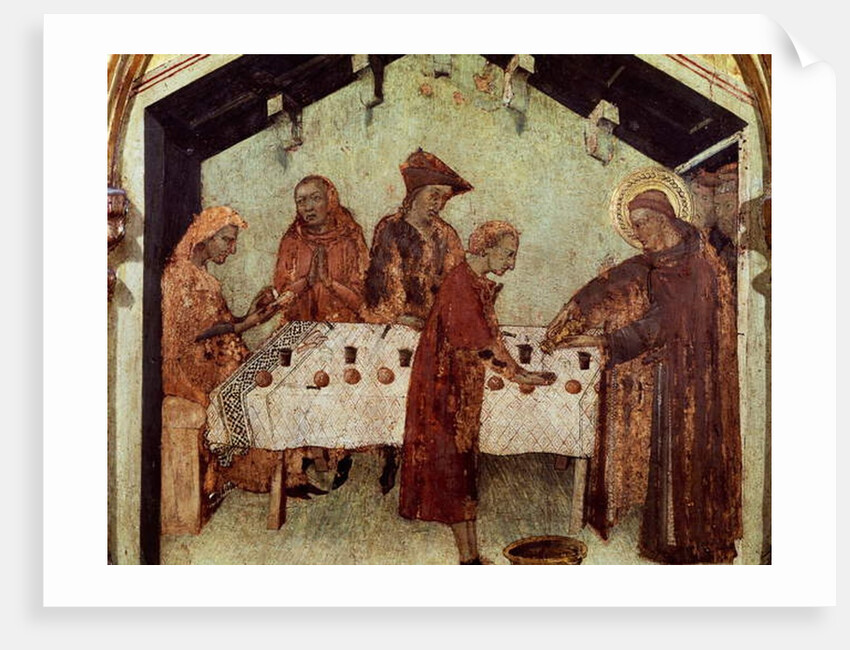 Louis serving the monks at the table by Simone Martini