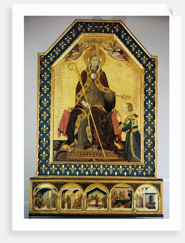 Saint Louis Bishop of Toulouse crowning his brother Robert of Anjou, King of Naples, 1317, altarpiece by Simone Martini by Simone Martini