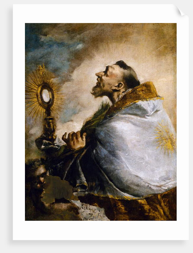 Saint in adoration of Holy Eucharist or Saint Norbert in ecstasy, 1740 by Francesco Guardi