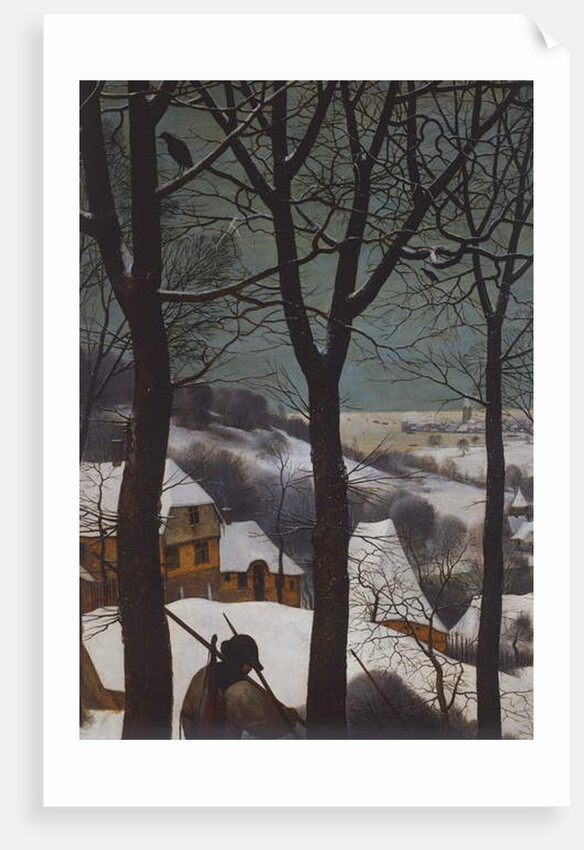 Hunters in snow, 1565, detail by Pieter the Elder Bruegel