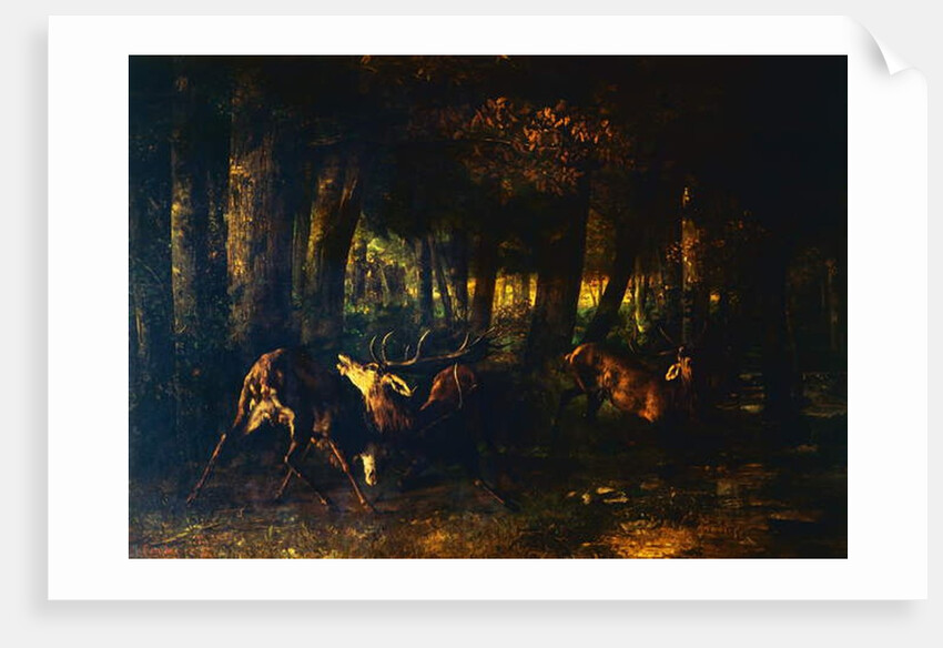 Spring rut, battle of stags, 1861 by Gustave Courbet