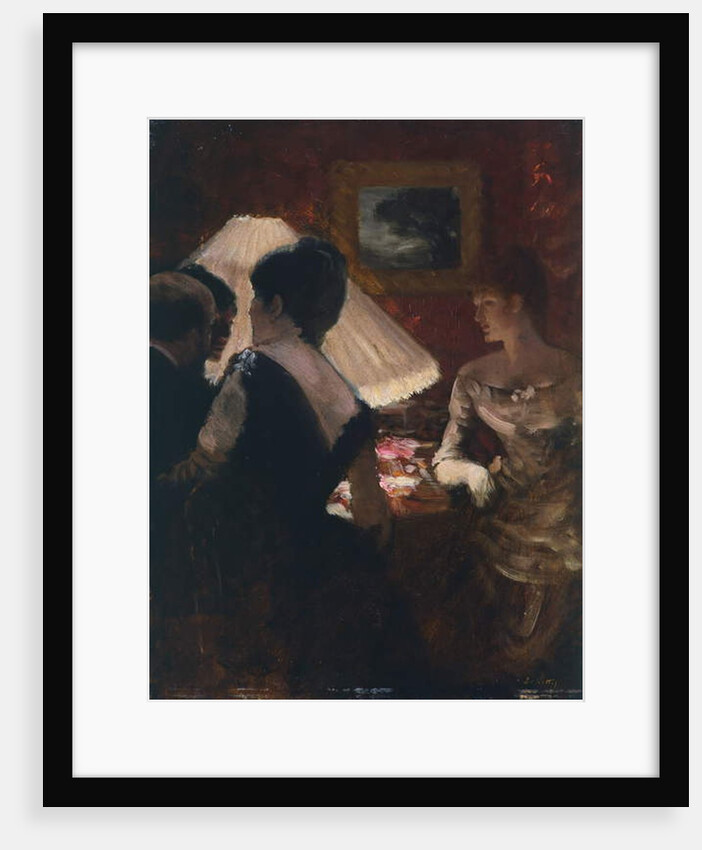 Around the lampshade, 1883 by Giuseppe or Joseph de Nittis