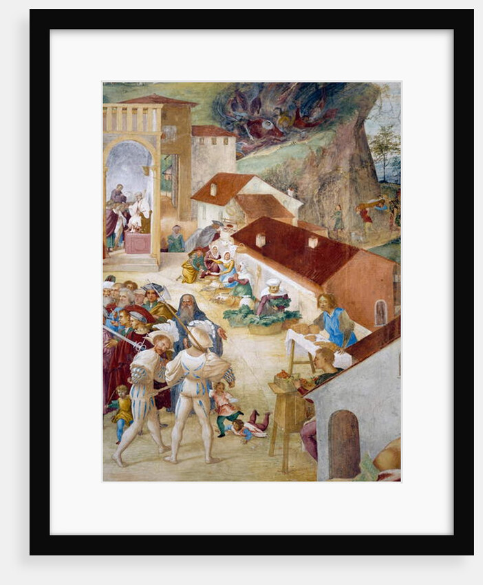 Soldiers, common people and market by Lorenzo Lotto