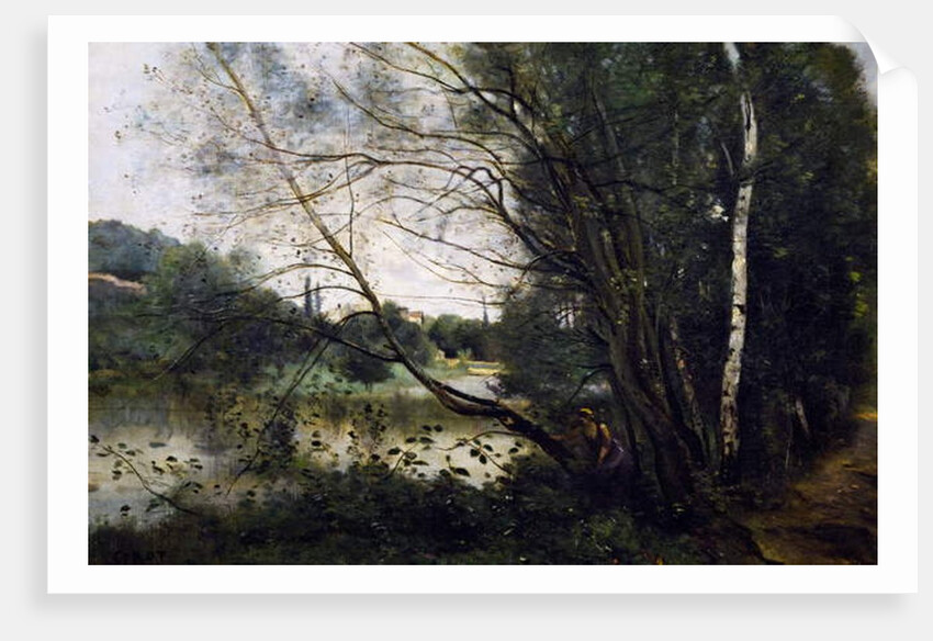 Lake with the leaning tree trunk, 1860-1865 by Jean Baptiste Camille Corot