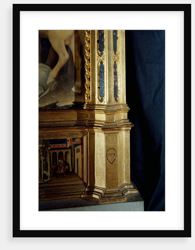 Adoration of the Magi detail of right pillar, 1423 by Gentile da Fabriano