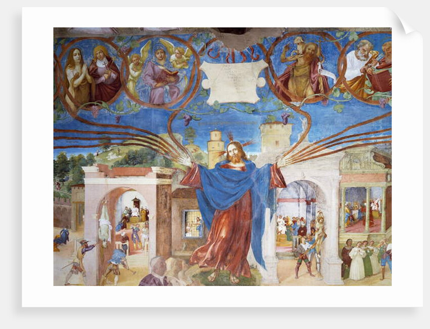 Jesus Christ, detail of the Martyrdom of Saint Barbara by Lorenzo Lotto