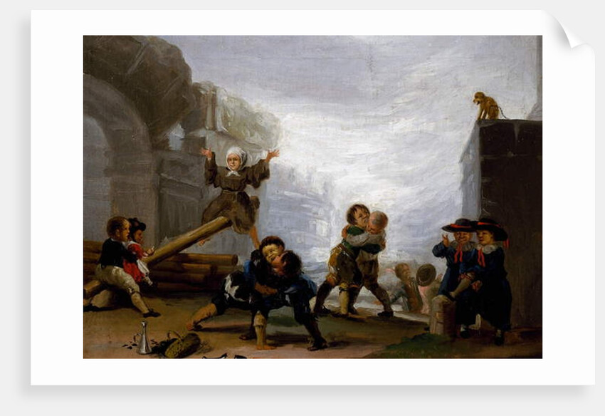 Children fighting and playing on a see-saw, 1782-1785 by Francisco Jose de Goya y Lucientes