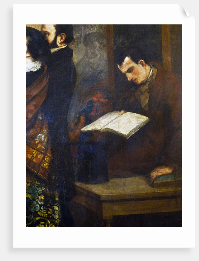 Charles Baudelaire, detail from The painter's studio, 1854- 1855 by Gustave Courbet