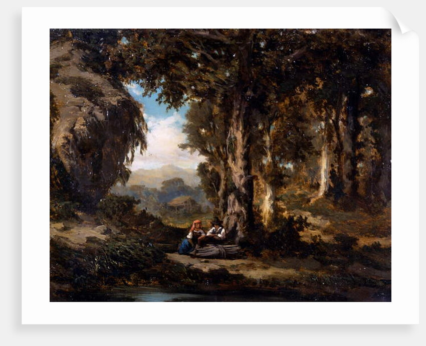 Figures in wood or Rest in woods, 1857 by Serafino de Tivoli