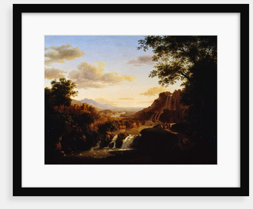 Landscape with waterfall by Antonio Marinoni