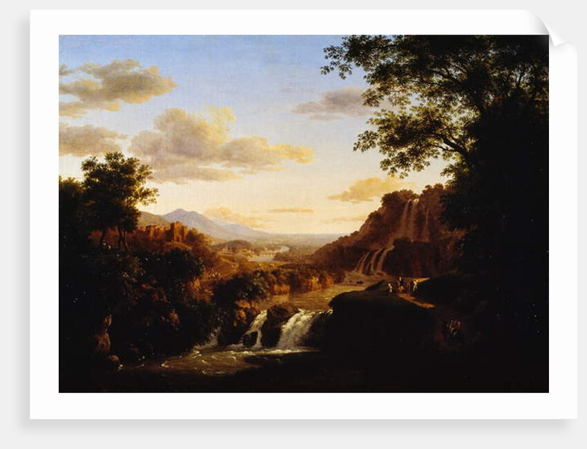 Landscape with waterfall by Antonio Marinoni