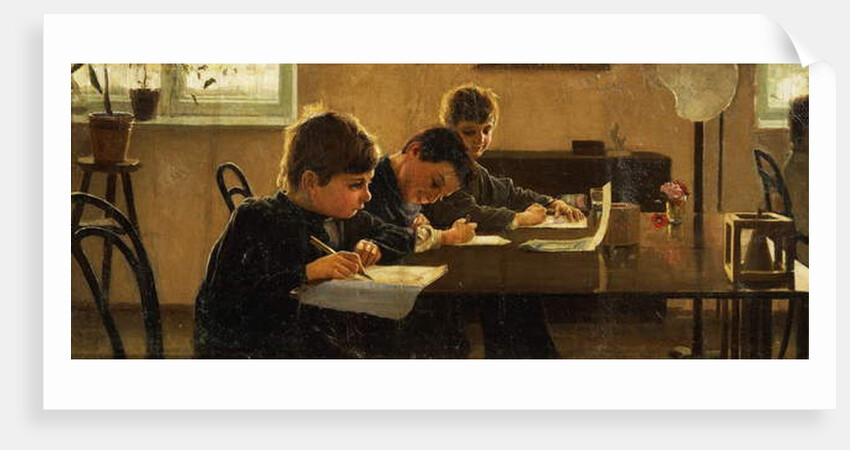 A lesson, 1891 by Sergei Kostenko