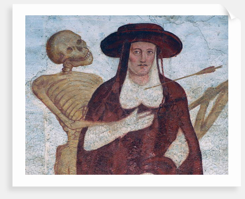 The Cardinal and Death, detail from The Dance of Death, 1539 by Simone II Baschenis